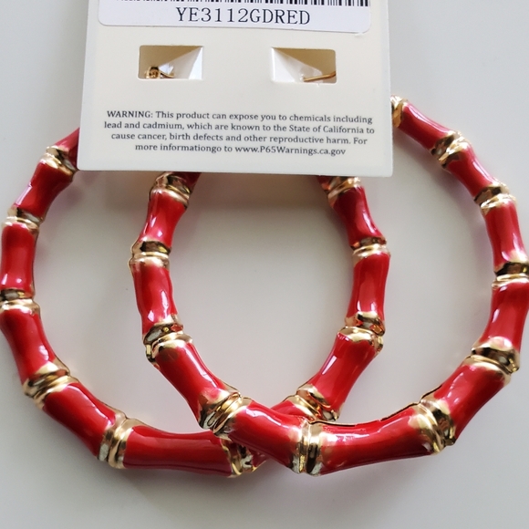 Red Bamboo Hoops - Picture 2 of 2